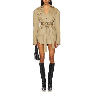 Eaves 'Lumi' Tan Cotton Mini Dress Size S